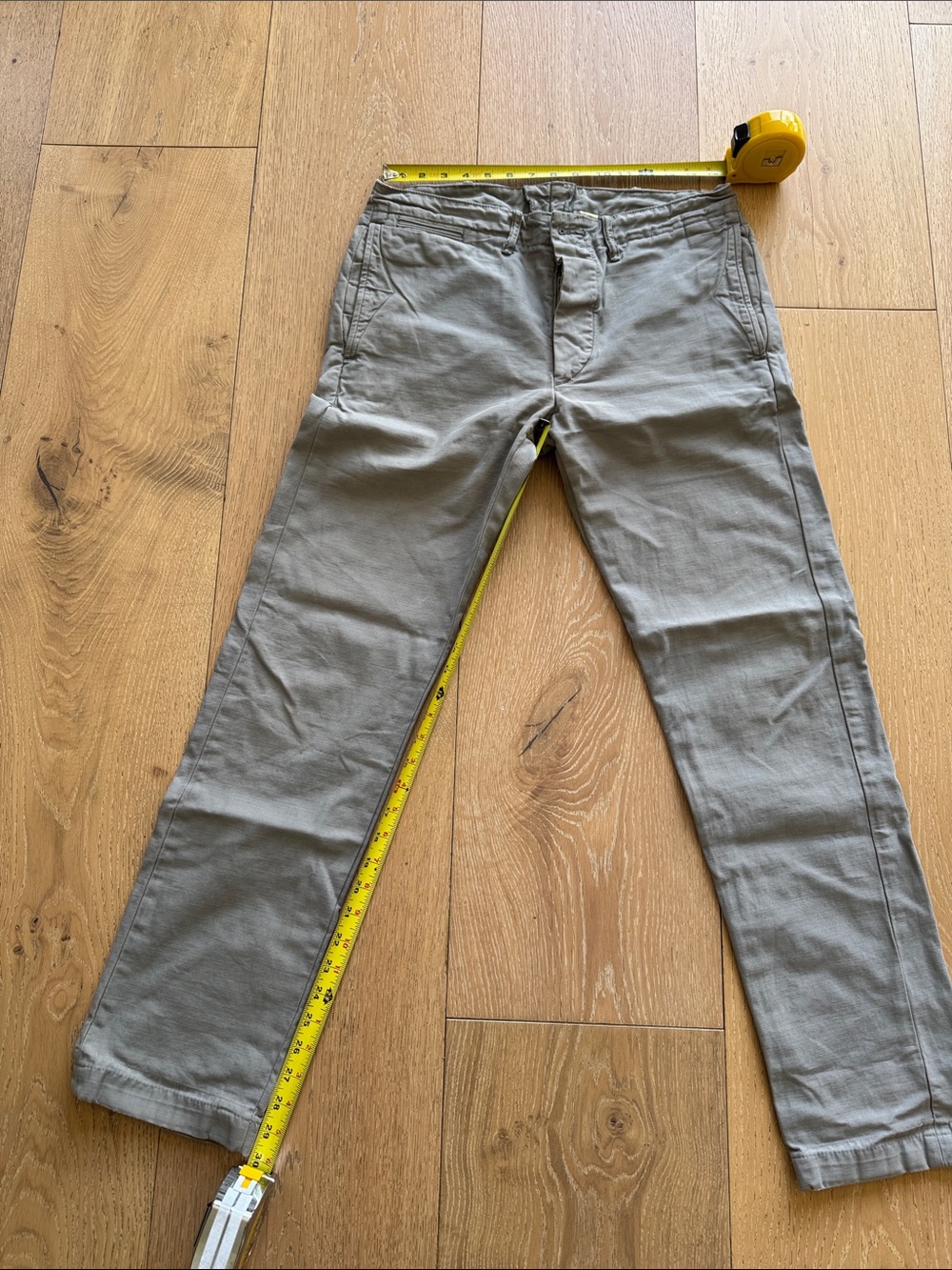 Men's RRL Slim Straight Gray/Beige Officer Chinos - Classic Everyday Style